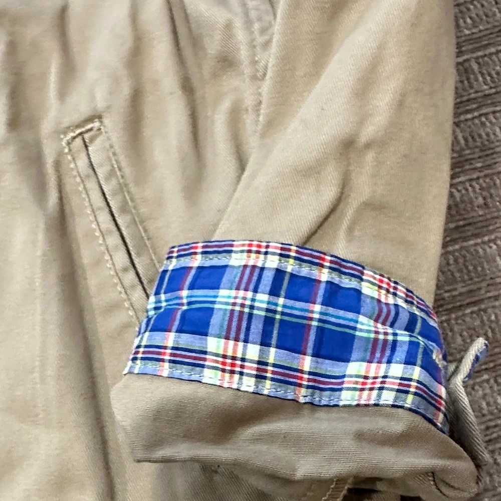 Kids Tan Jacket with Plaid Lining - Picture 2 of 5
